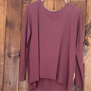 Lulu Cross-Back Long-sleeve Cotton Shirt Size Small